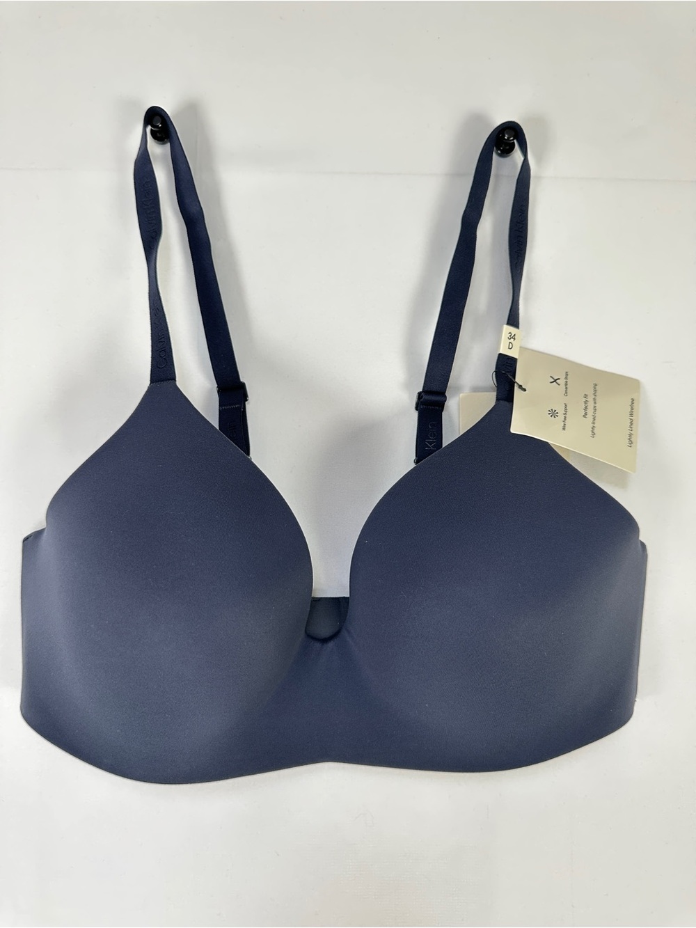 Calvin Klein Wirefree T Shirt Bra Blue Microfiber 34D
